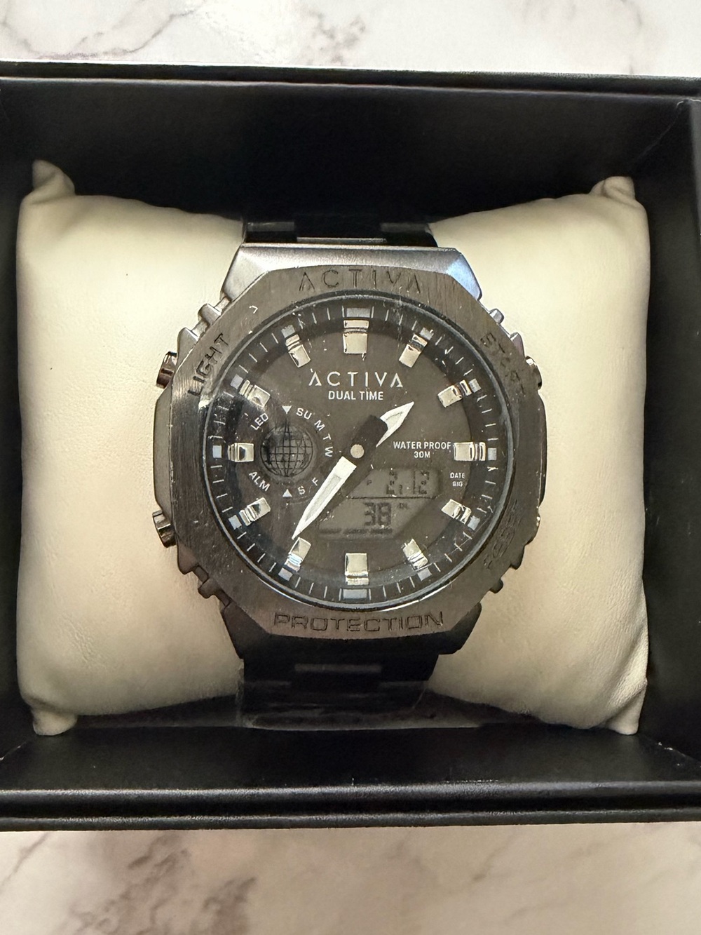 Activa Digital Dual Time Watch — Black